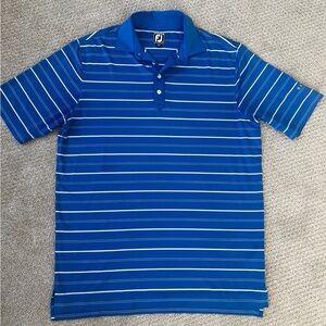 FootJoy Men's Polo in Blue and White Stripes
